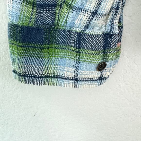Abercrombie & Fitch Women Plaid Flannel Studded Button Front Shirt Green Size XS - Picture 5 of 12